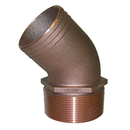 Groco 3/4" NPT Bronze 45 Degree Pipe to 3/4" Hose PTHD-750